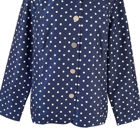 Chico’s Women’s Polka Dot Jacket Coat Size 2 Regular Size L-12 Windbreak Rain - Picture 3 of 9